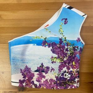 Clover canyon dressy one shoulder tight crop top medium